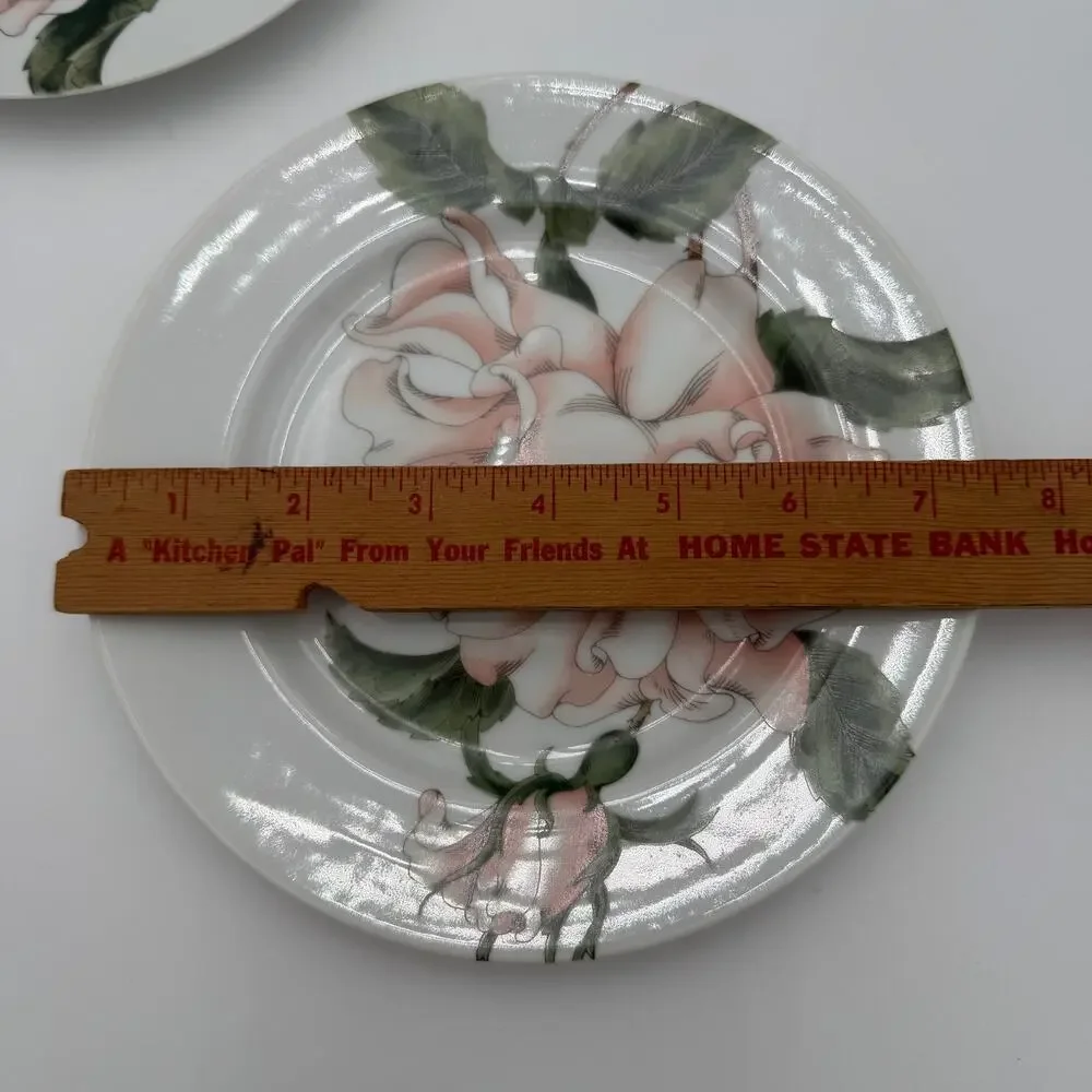 Vintage Salad Plates in Summer Rose by Fitz and Floyd set of 4, 7.5